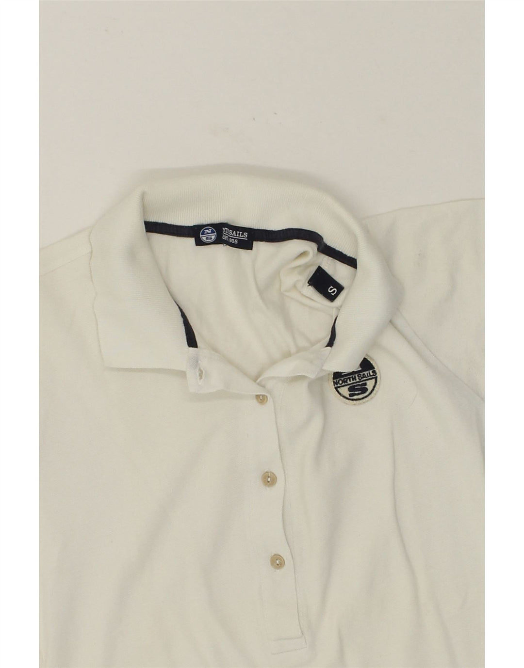 NORTH SAILS Womens Polo Shirt UK 10 Small White Cotton Vintage North Sails and Second-Hand North Sails from Messina Hembry 