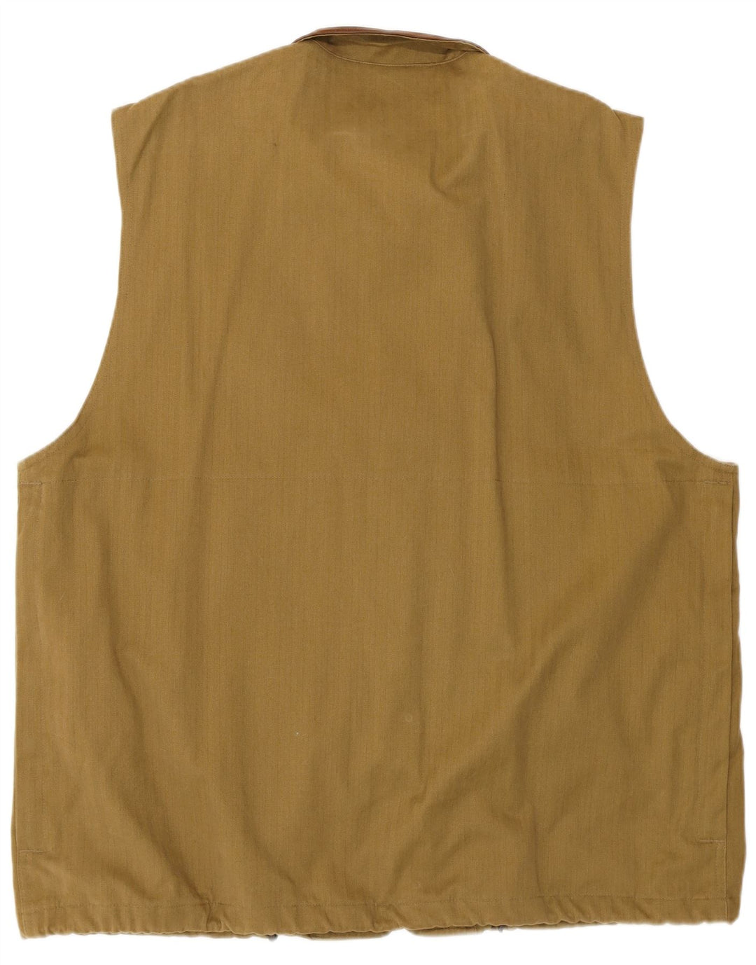 Vintage Mens Utility Gilet IT 54 2XL Khaki Colourblock