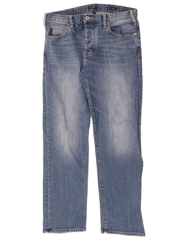 Armani Mens Straight Jeans W34 L30 Blue Cotton