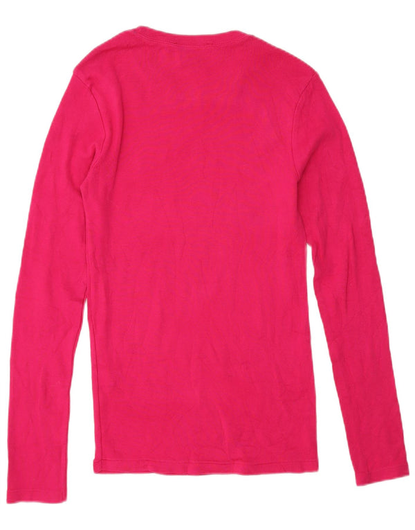 Ralph Lauren Womens Top Long Sleeve UK 8 Small Pink Cotton