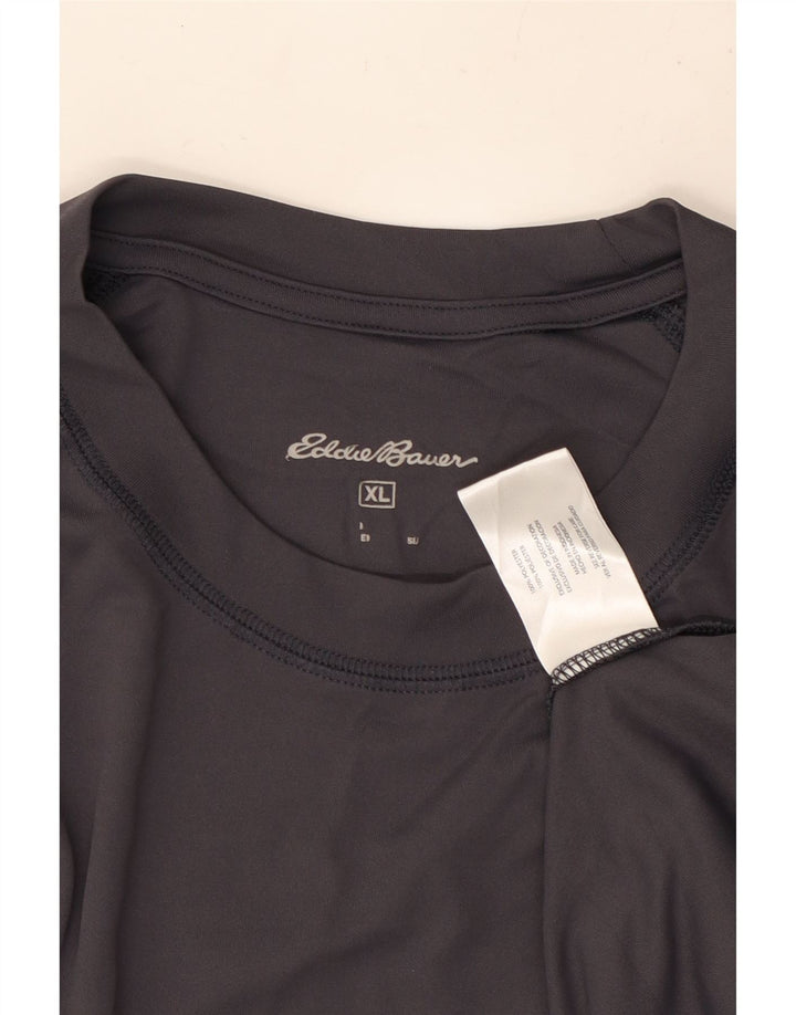 EDDIE BAUER Mens Graphic Top Long Sleeve XL Grey Polyester