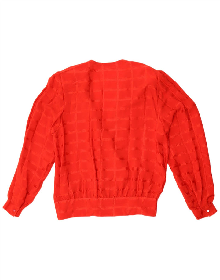 Vintage Womens Long Sleeve Blouse Top UK 14 Medium Red Check