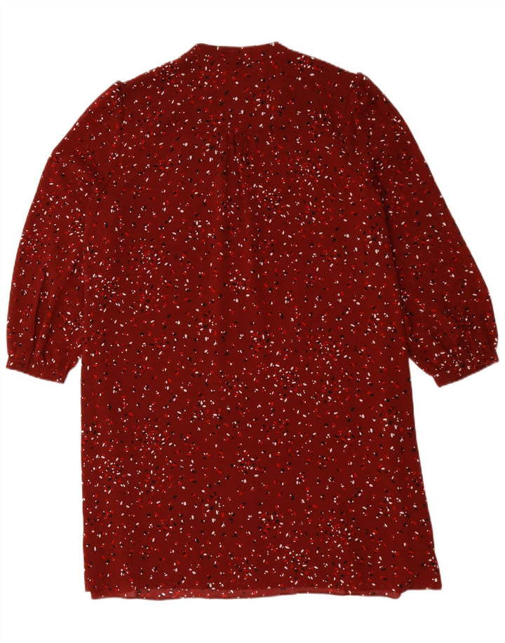 Hobbs Womens Long Sleeve Shift Dress UK 14 Large Red Floral Polyester