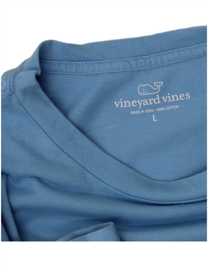 VINEYARD VINES Mens Graphic T-Shirt Top Large Blue Cotton