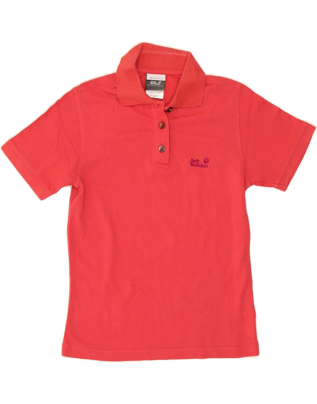 JACK WOLFSKIN Womens Polo Shirt UK 8 Small Red Cotton Vintage Jack Wolfskin and Second-Hand Jack Wolfskin from Messina Hembry 
