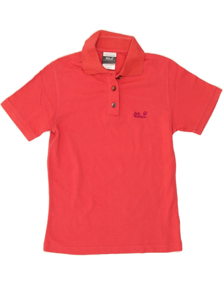 JACK WOLFSKIN Womens Polo Shirt UK 8 Small Red Cotton Vintage Jack Wolfskin and Second-Hand Jack Wolfskin from Messina Hembry 