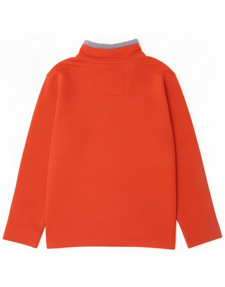 Weird Fish Mens Zip Neck Sweatshirt Jumper Large Orange Polyester