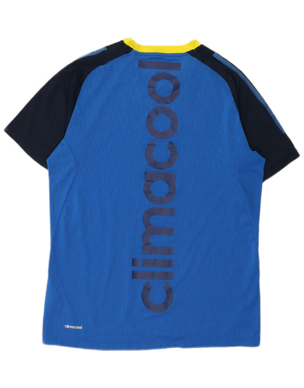 Adidas Mens Climacool Graphic T-Shirt Top Medium Blue Colourblock Polyester