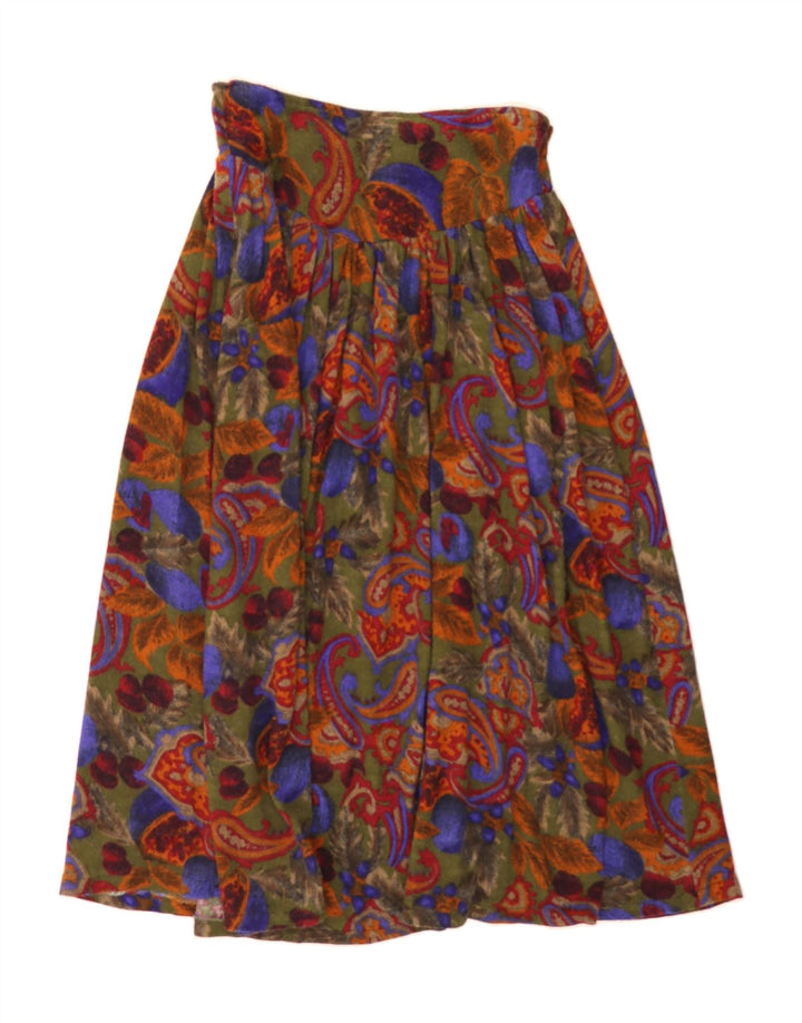 VINTAGE Womens Flared Skirt W32 Large Multicoloured Paisley Polyester Vintage Vintage and Second-Hand Vintage from Messina Hembry 