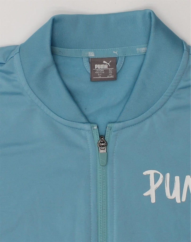 PUMA Girls Tracksuit Top Jacket 15-16 Years Blue Polyester | Vintage Puma | Thrift | Second-Hand Puma | Used Clothing | Messina Hembry 