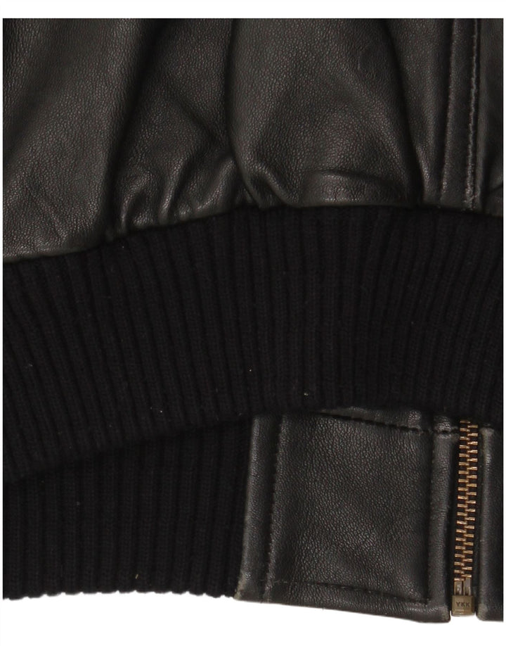 Vintage Mens Bomber Leather Jacket UK 42 XL Black
