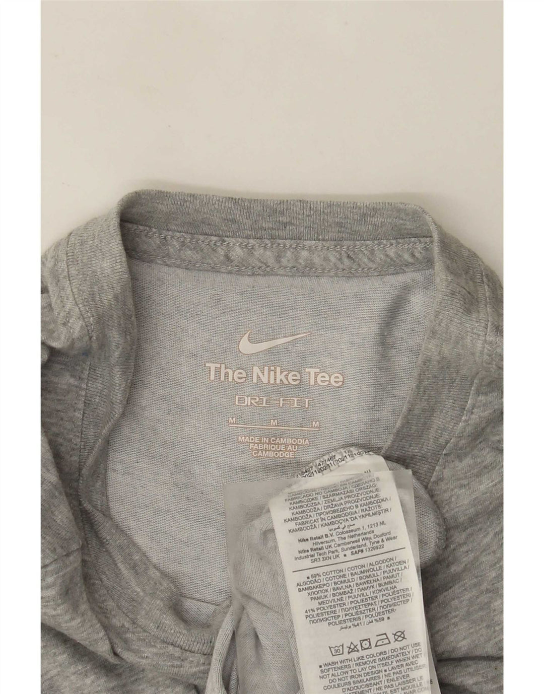 Nike Mens Dri Fit Graphic T-Shirt Top Medium Grey Flecked Cotton