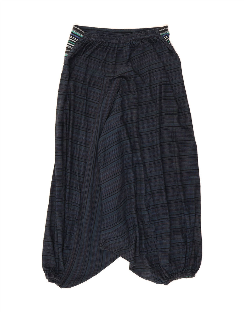 GRINGO Womens Harem Trousers W32 L39 Navy Blue Striped Cotton Vintage Gringo and Second-Hand Gringo from Messina Hembry 