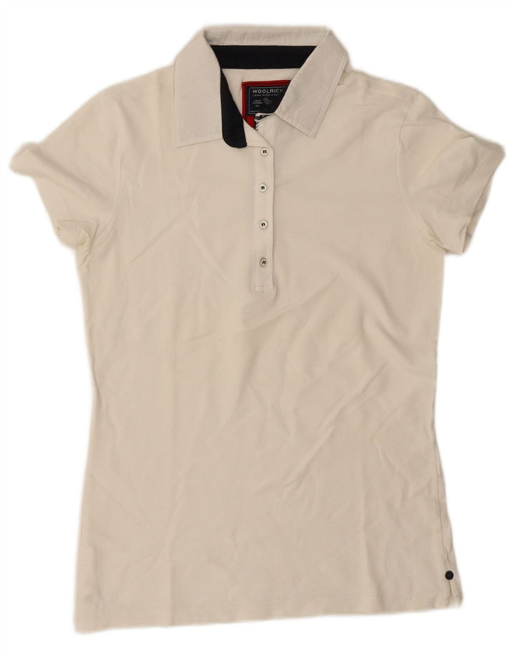 Woolrich Womens Polo Shirt UK 14 Large Off White