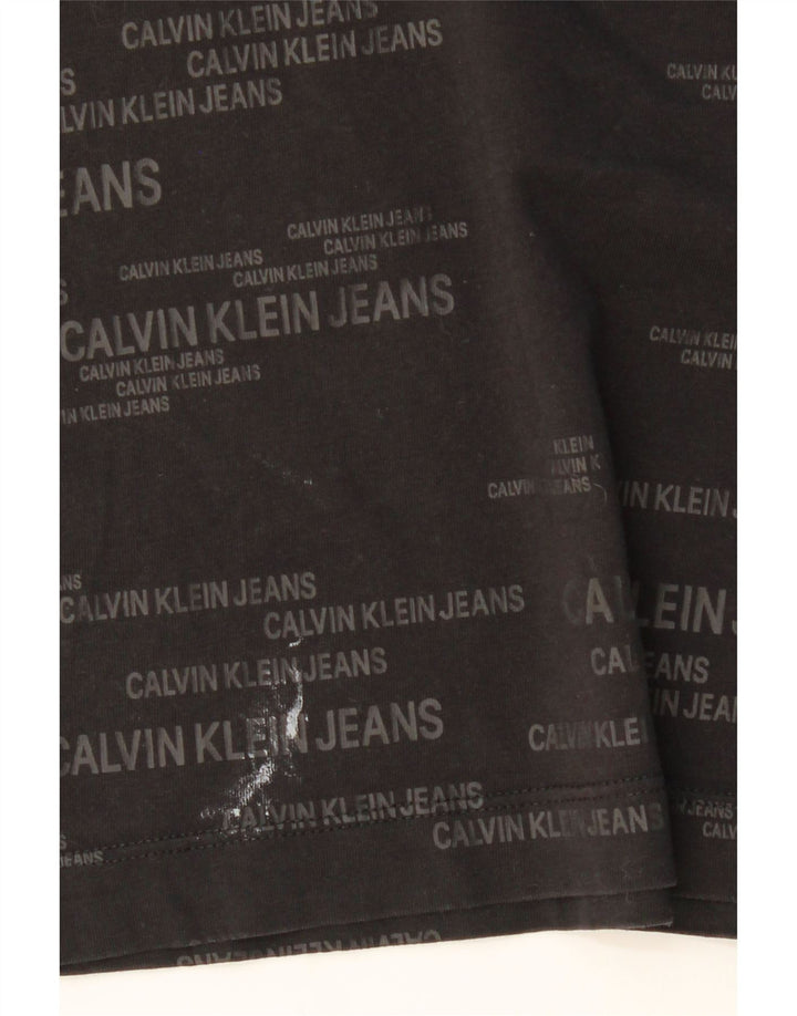 CALVIN KLEIN JEANS Mens Graphic T-Shirt Top Medium Black Cotton Vintage Calvin Klein Jeans and Second-Hand Calvin Klein Jeans from Messina Hembry 
