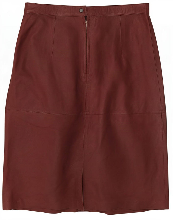 Vintage Womens Leather Skirt Medium W30 Brown