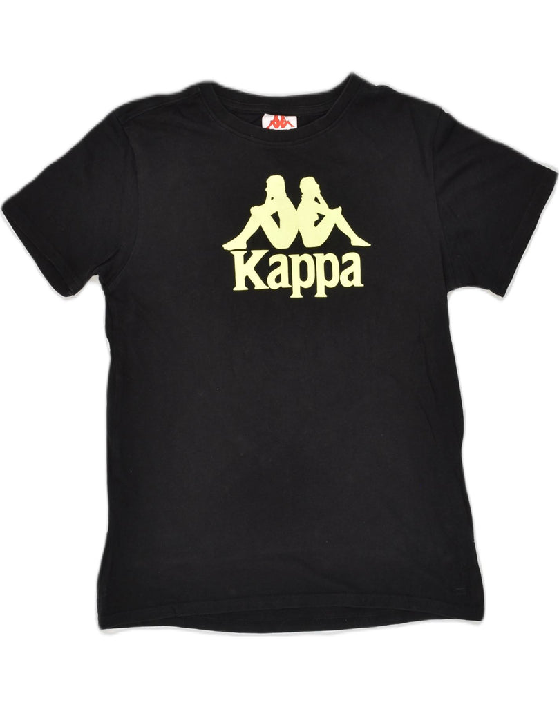 KAPPA Boys Graphic T-Shirt Top 11-12 Years Black Cotton | Vintage Kappa | Thrift | Second-Hand Kappa | Used Clothing | Messina Hembry 