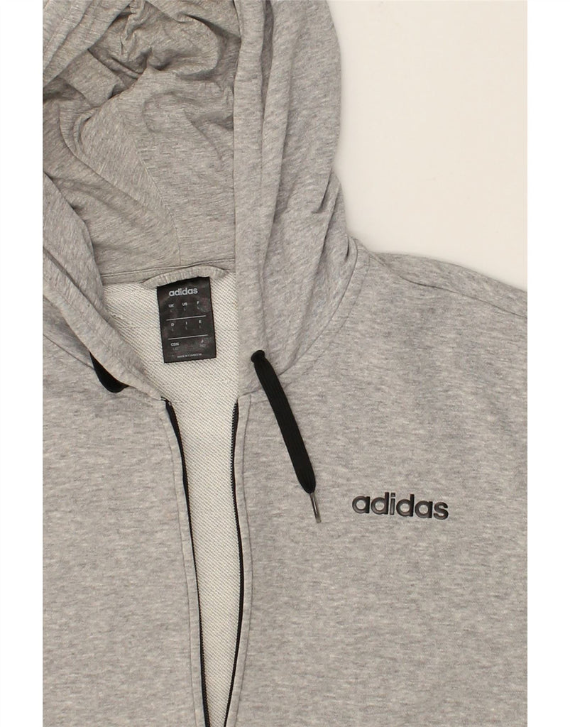 ADIDAS Mens Zip Hoodie Sweater Large Grey Cotton | Vintage Adidas | Thrift | Second-Hand Adidas | Used Clothing | Messina Hembry 