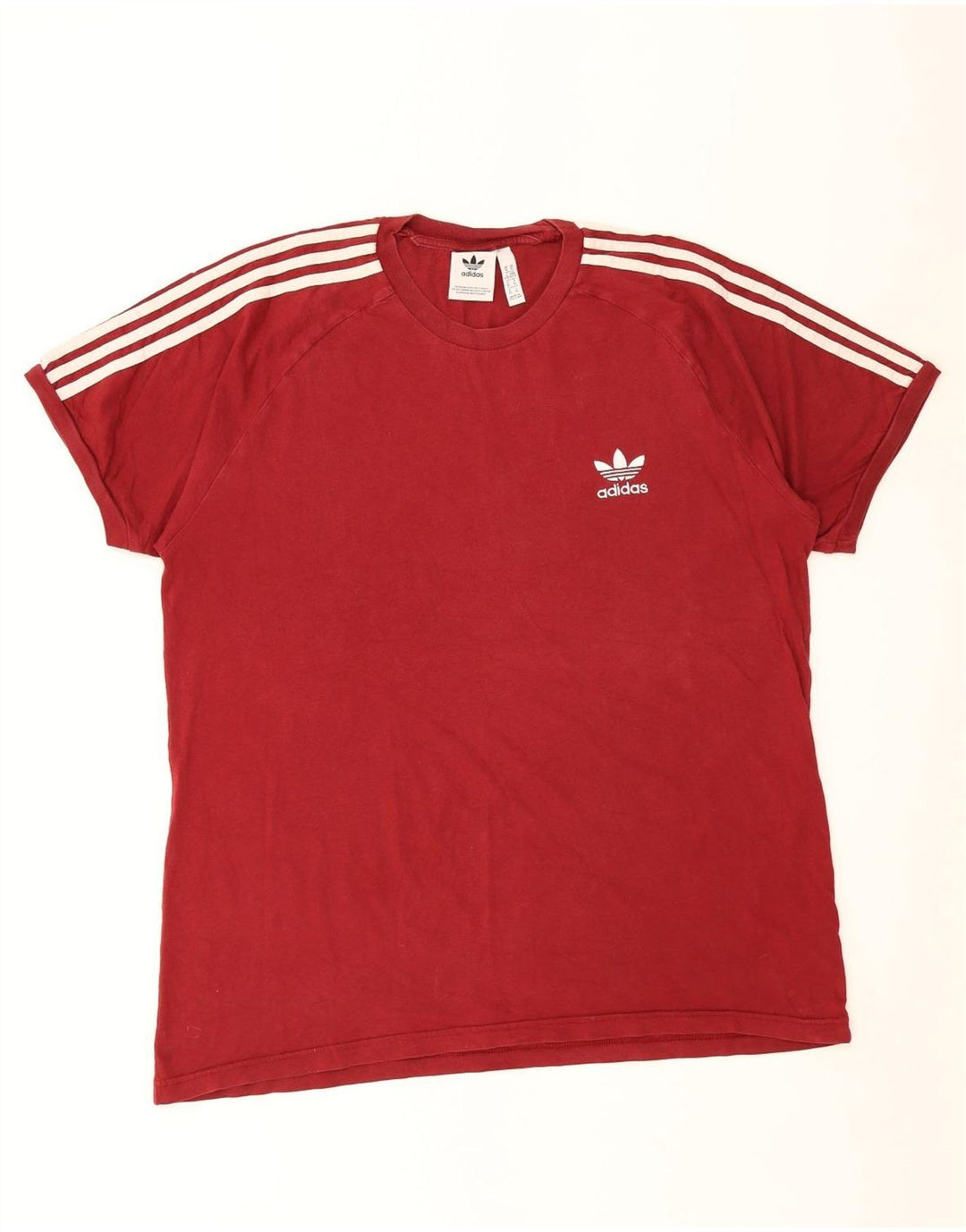 Adidas Mens T-Shirt Top XL Red Cotton