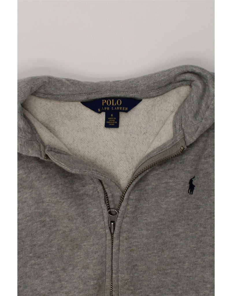 POLO RALPH LAUREN Boys Zip Hoodie Sweater 5-6 Years Grey Cotton | Vintage Polo Ralph Lauren | Thrift | Second-Hand Polo Ralph Lauren | Used Clothing | Messina Hembry 