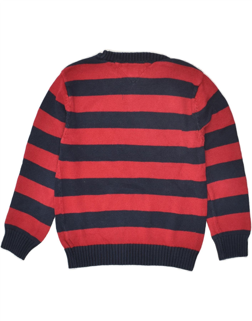 TOMMY HILFIGER Boys Crew Neck Jumper Sweater 4-5 Years Red Striped Cotton | Vintage Tommy Hilfiger | Thrift | Second-Hand Tommy Hilfiger | Used Clothing | Messina Hembry 