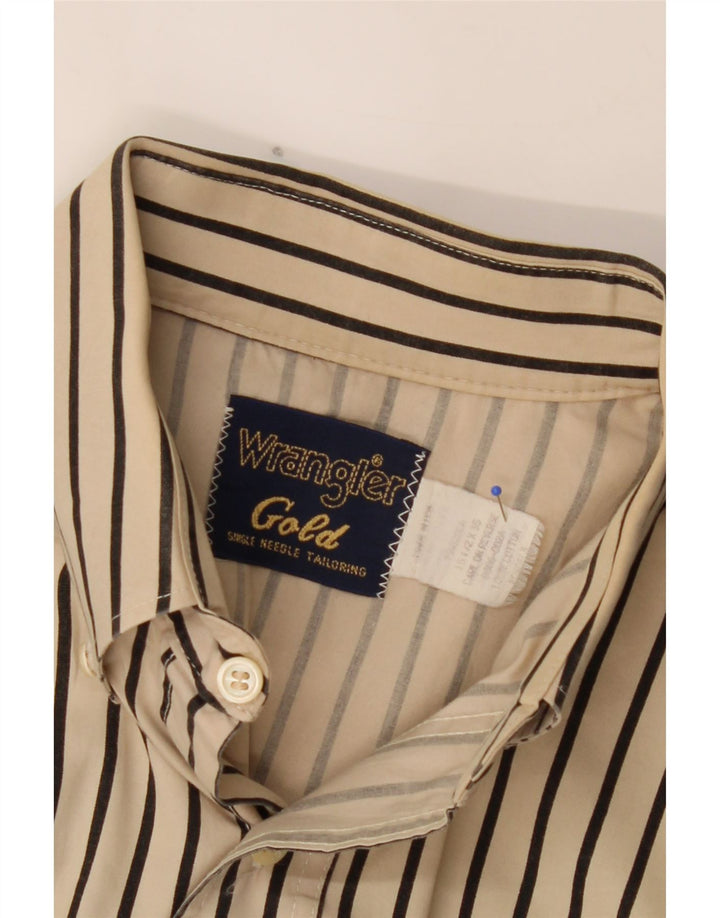 WRANGLER Mens Shirt Size 15 1/2 Medium Beige Striped Vintage Wrangler and Second-Hand Wrangler from Messina Hembry 
