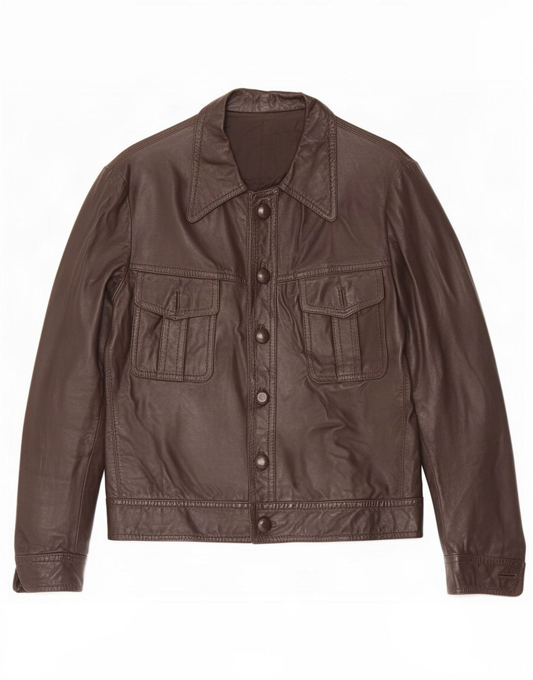 Vintage Mens Leather Jacket UK 36 Small Brown