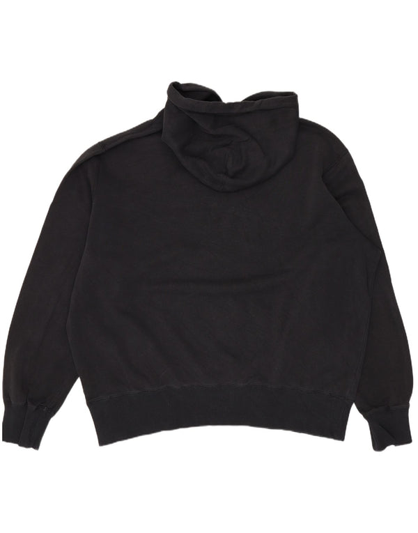 NIKE Womens Graphic Oversized Hoodie Jumper UK 18 XL Black Cotton