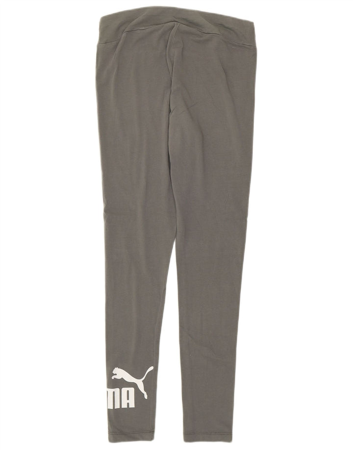 PUMA Womens Graphic Leggings UK 10 Small  Grey Cotton