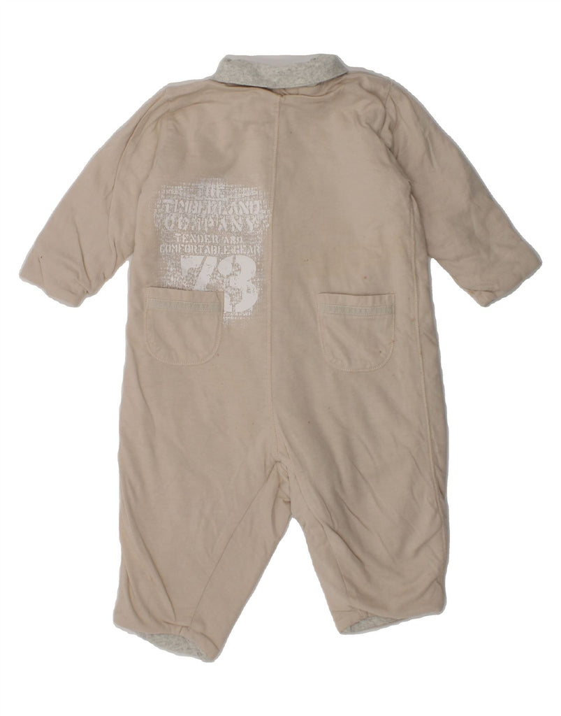 TIMBERLAND Baby Boys Graphic Playsuit 3-6 Months Beige Cotton | Vintage Timberland | Thrift | Second-Hand Timberland | Used Clothing | Messina Hembry 