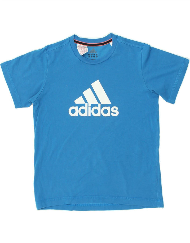 ADIDAS Boys Graphic T-Shirt Top 11-12 Years Blue Cotton | Vintage Adidas | Thrift | Second-Hand Adidas | Used Clothing | Messina Hembry 