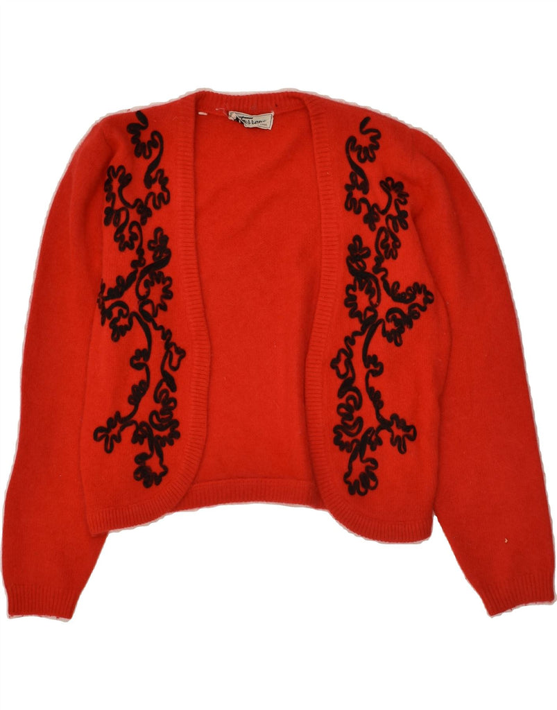 SANDRO FERRONE Womens Oversized Graphic Bolero Jumper UK 10 Small Red Vintage Sandro Ferrone and Second-Hand Sandro Ferrone from Messina Hembry 