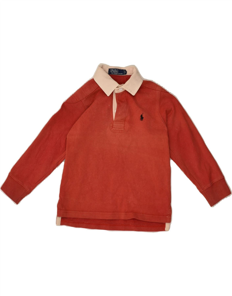 POLO RALPH LAUREN Boys Graphic Long Sleeve Rugby Polo Shirt 2-3 Years Red | Vintage Polo Ralph Lauren | Thrift | Second-Hand Polo Ralph Lauren | Used Clothing | Messina Hembry 