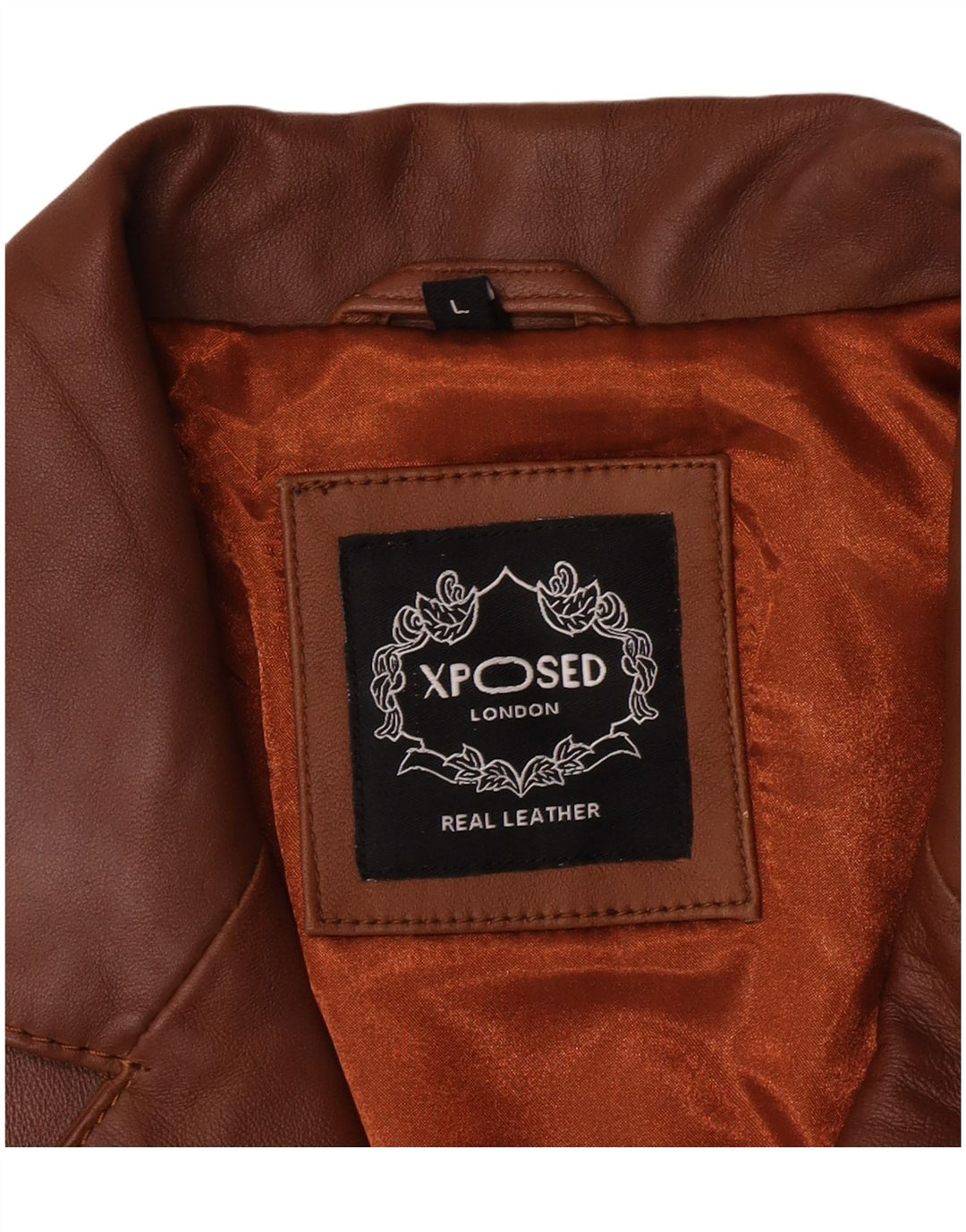 Vintage Mens 3 Button Leather Blazer Jacket UK 40 Large Brown Leather