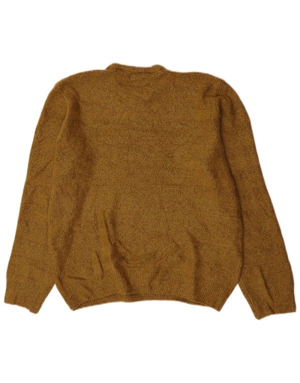 Marks & Spencer Womens Crew Neck Jumper Sweater UK 20 2XL Khaki Flecked