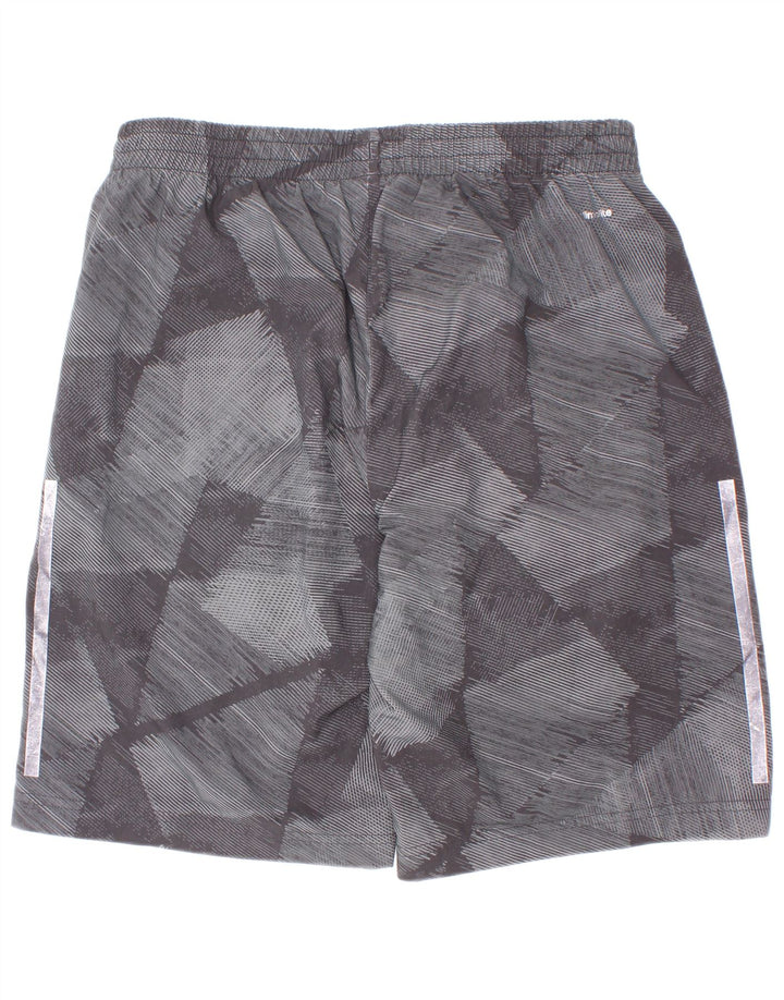 Adidas Boys Climalite Sport Shorts 13-14 Years Grey Geometric Polyester
