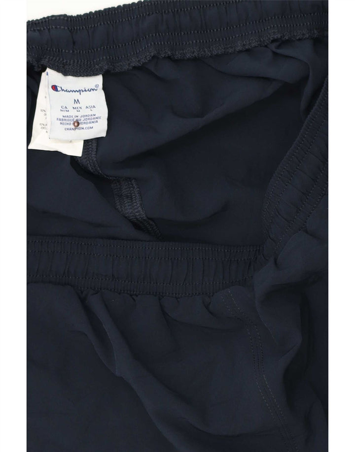 Champion Womens Graphic Sport Shorts UK 12 Medium Navy Blue Polyester