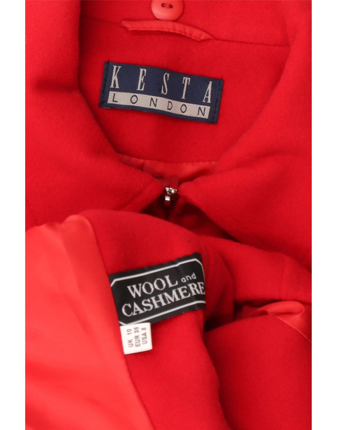 Kesta London Womens Full Zip Blazer Jacket UK 10 Small Red Wool