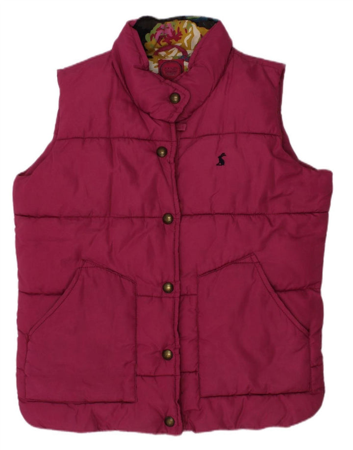 JOULES Girls Padded Gilet 7-8 Years Burgundy Polyester