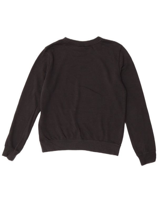 Nike Womens Graphic Oversized Sweatshirt Jumper UK 6 XS Black Cotton