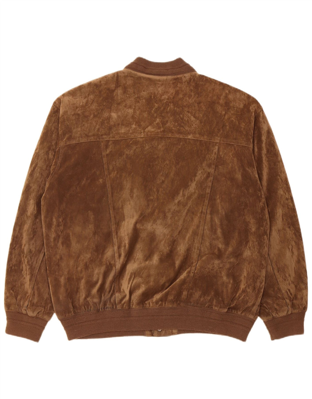 Vintage Mens Velour Bomber Jacket IT 52 XL Brown Silk