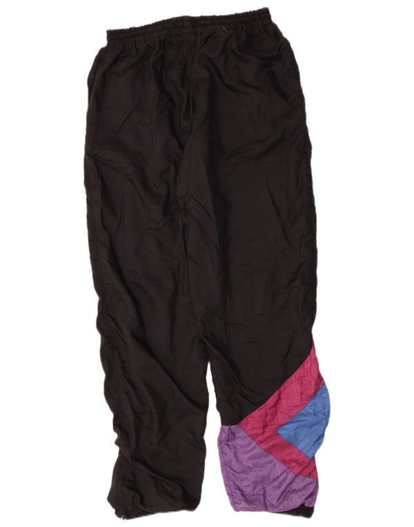Vintage Mens Tracksuit Trousers Joggers XL  Black Colourblock
