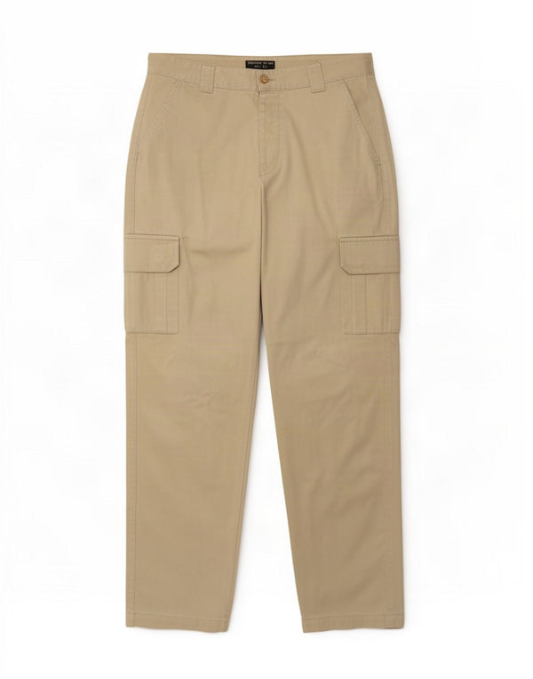 Lee Mens Straight Cargo Trousers W34 L34 Khaki Cotton
