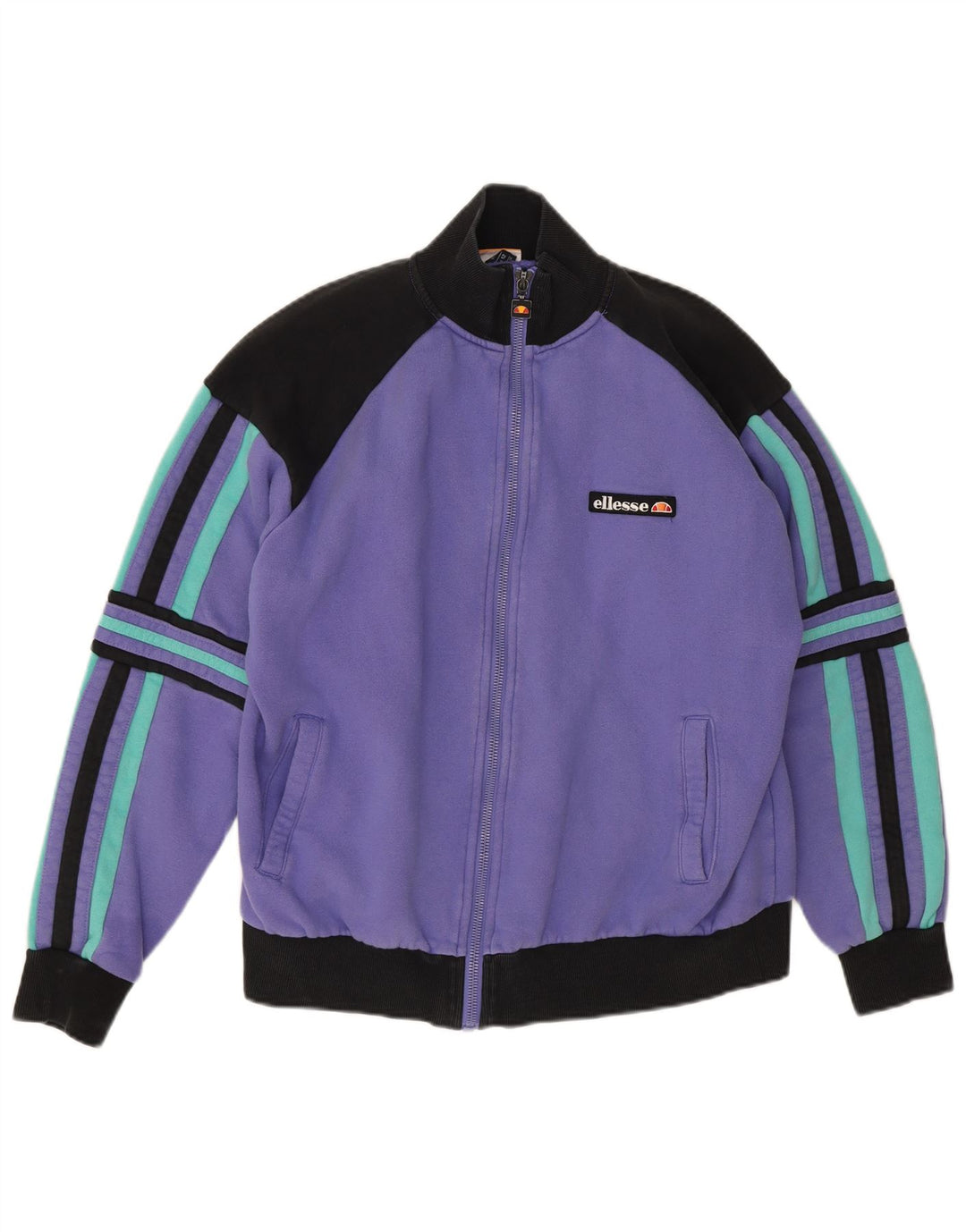 Ellesse Womens Tracksuit Top Jacket UK 12 Medium Purple Colourblock