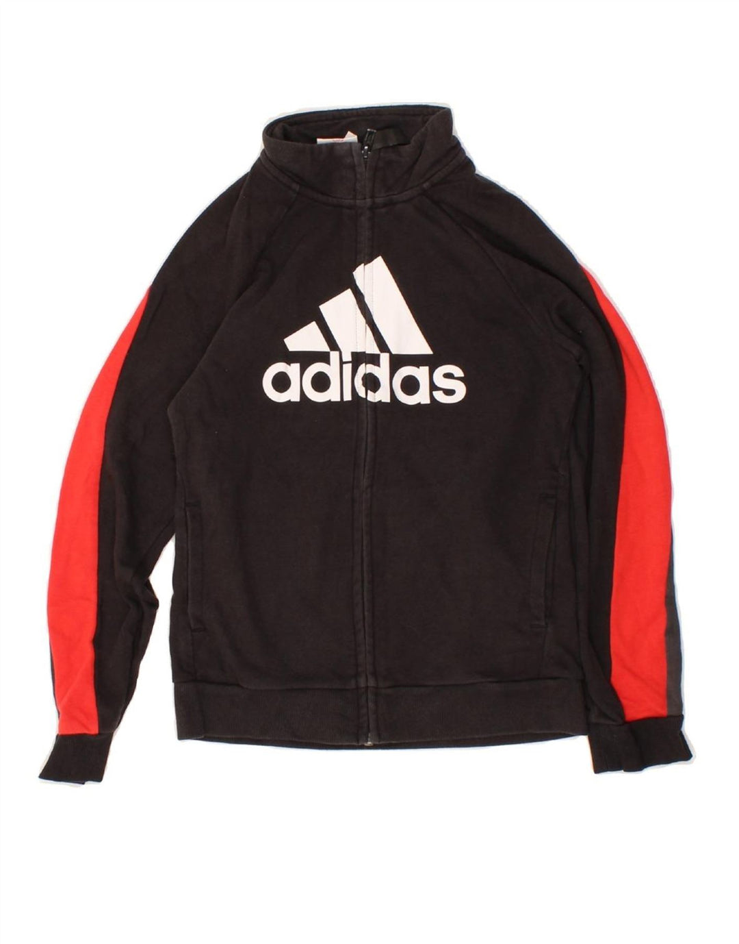 ADIDAS Boys Graphic Tracksuit Top Jacket 9-10 Years Black Colourblock Vintage Adidas and Second-Hand Adidas from Messina Hembry 