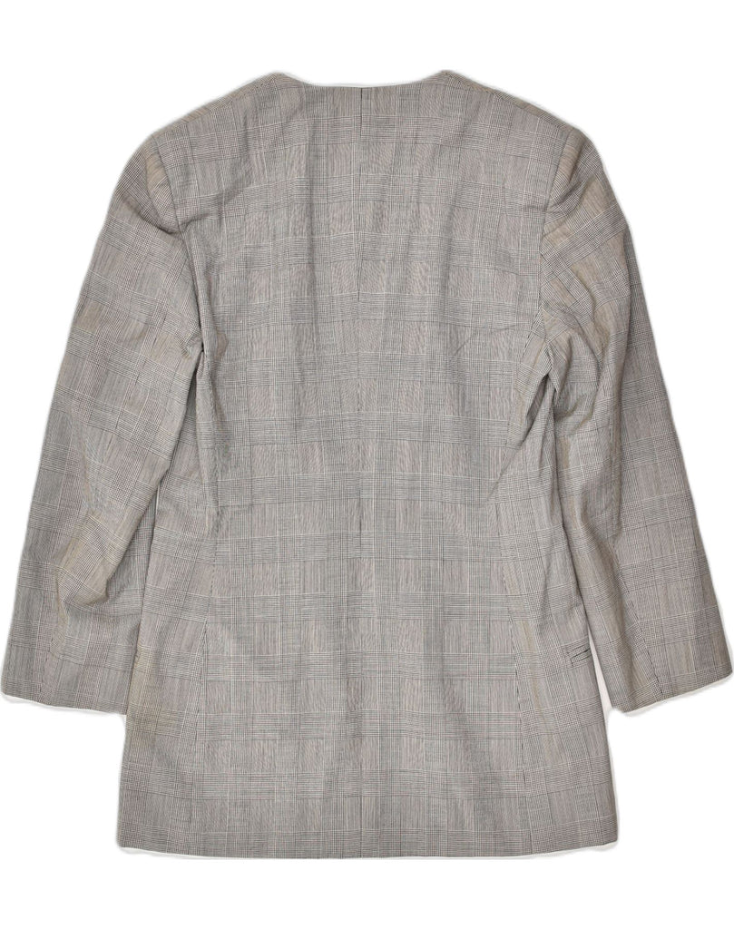 GENNY Womens Double Breasted Blazer Jacket EU 34 XS Grey Check Wool | Vintage Genny | Thrift | Second-Hand Genny | Used Clothing | Messina Hembry 