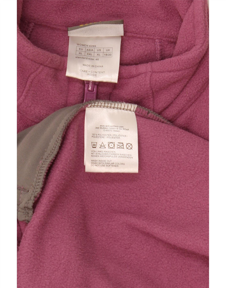 Jack Wolfskin Womens Liner Fleece Jacket UK 18/20 XL Pink Polyester