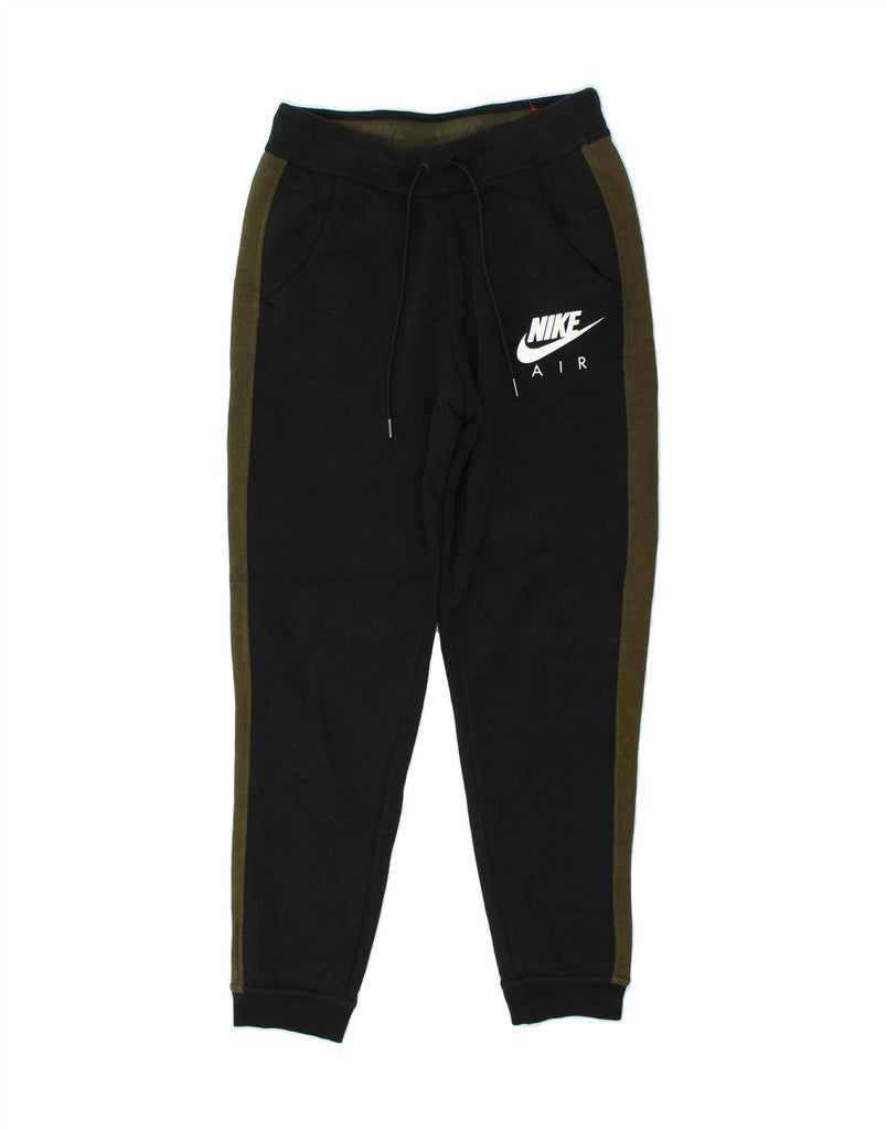 NIKE Mens Graphic Tracksuit Trousers Joggers Small Black Colourblock | Vintage Nike | Thrift | Second-Hand Nike | Used Clothing | Messina Hembry 