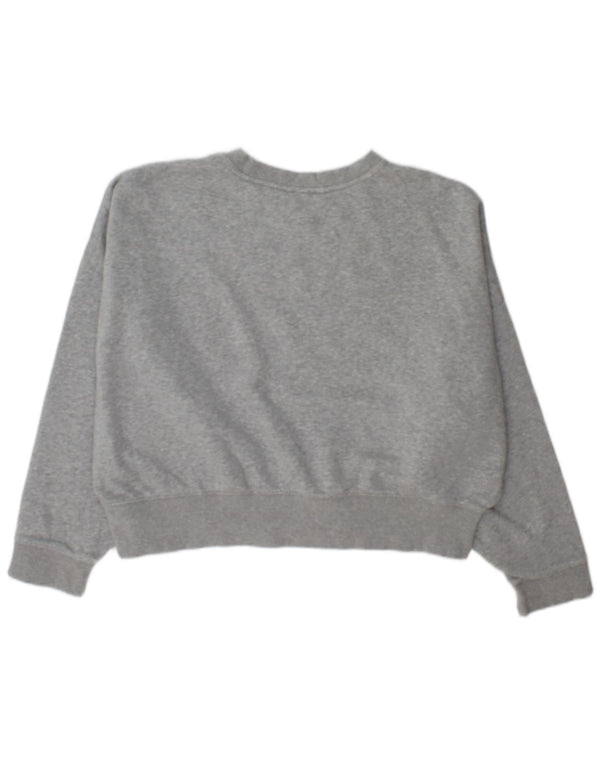 Adidas Womens Oversized Sweatshirt Jumper UK 14 Large  Grey Cotton