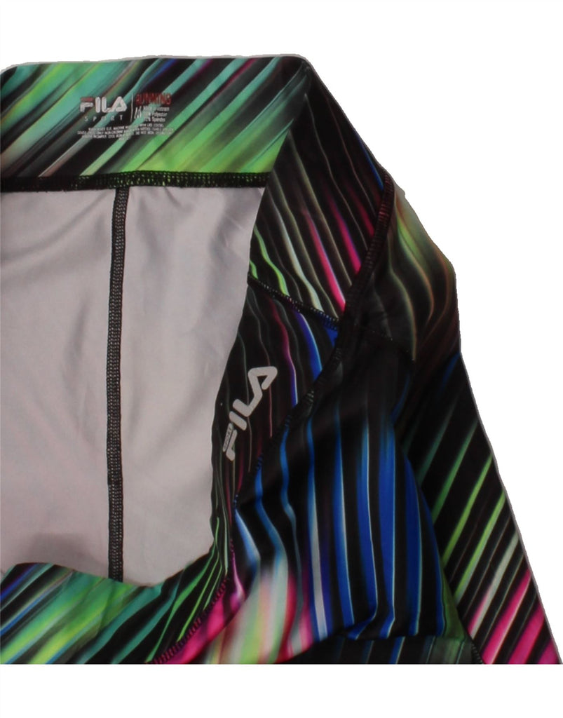 FILA Womens Capri Leggings UK 14 Medium Multicoloured Striped Polyester Vintage Fila and Second-Hand Fila from Messina Hembry 